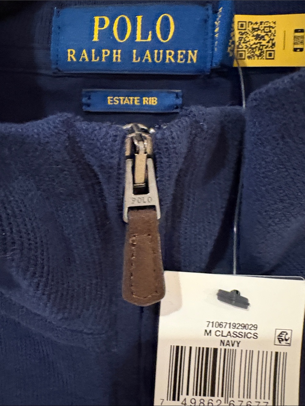 Polo by Ralph Lauren Navy Quarter-Zip Classics Sweater size XXL  NWT, Great Gift